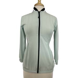 ZELLA GIRL Mint Green Bubble Front Full Zip Jacket Size Medium 8/10 Girls Pocket